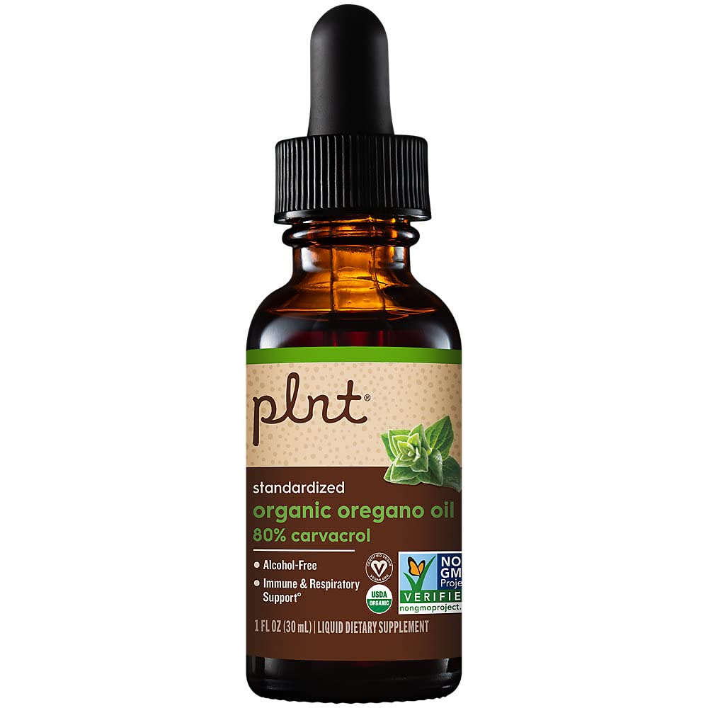 Organic Oregano Oil a" Standardized to 80% Carvacrol a" Alcohol-Free (1 fl. oz.)