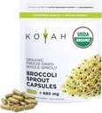 KOYAH Gélules de brocoli biologique – Gélules de brocoli entières séchées au gel – 3e partie testée pour la Myrosinase active et la Glucoraphanine (Sulforaphane Glucosinolate) - 150 capsules