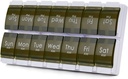 2 semaines Pill Box, MOLN HYMY 7 jours Pill Organizer 2 fois par jour, hebdomadaire Pill Container to Hold Medicating, vitamines Huiles de poisson (vert)
