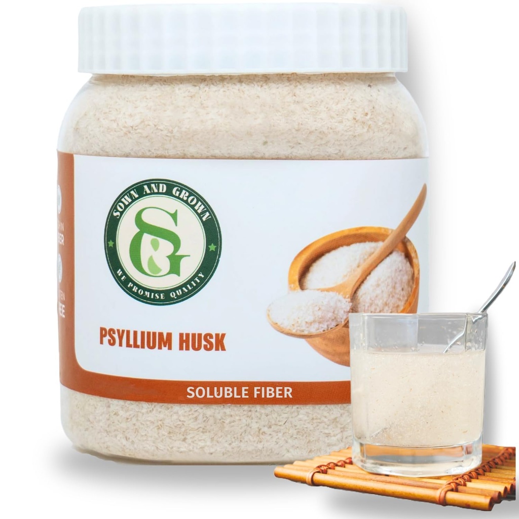 Psyllium Husk Whole, 12 once - Supplément de fibre de musc entier, végétalien, sans sucre ni édulcorants artificiels, non OGM, sans gluten