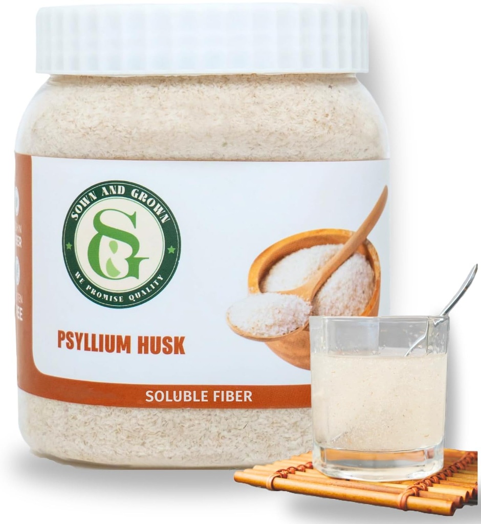 Psyllium Husk Whole, 12 once - Supplément de fibre de musc entier, végétalien, sans sucre ni édulcorants artificiels, non OGM, sans gluten
