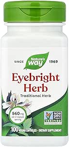 Nature's Way Eyebright Herb, 860 mg par portion, 100 capsules végétaliennes