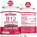 B12 Vitamines 10 000 mcg, Vitamine méthylée B12 Sublingual - Energy Boost, Focus, Métabolisme et soutien à la santé du cerveau, Système immunitaire, Dissolve rapide, Saveur de fraise naturelle, 180 portions