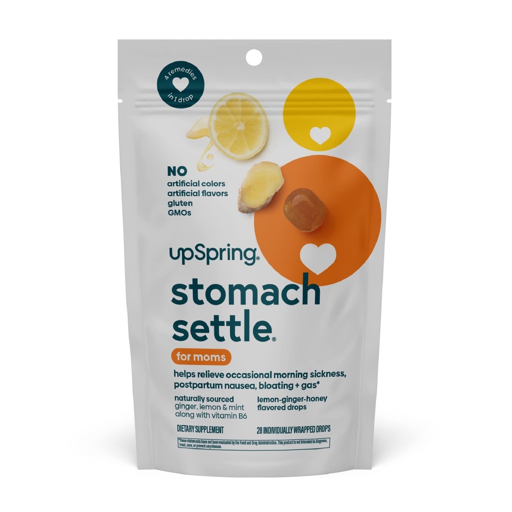 UpSprring Stomach Settle pour les mamans gouttes pour la maladie occasionnelle du matin avec gingembre, citron, Spearmint, et B6.