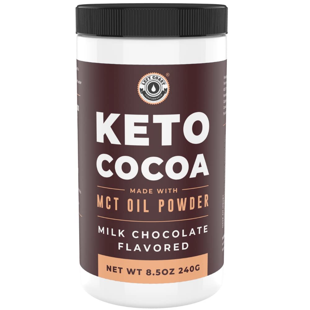 Keto Cocao.Keto Hot Chocolate Drink Mélange de poudre - sans sucre, faible teneur en glucides avec des protéines et de la poudre d'huile MCT