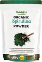 Poudre de spiruline biologique USDA pour jus et mélange smoothy; 100% naturel et sans gluten, avec haute teneur en protéines, vitamines, antioxydants et minéraux (12 onces) (1)