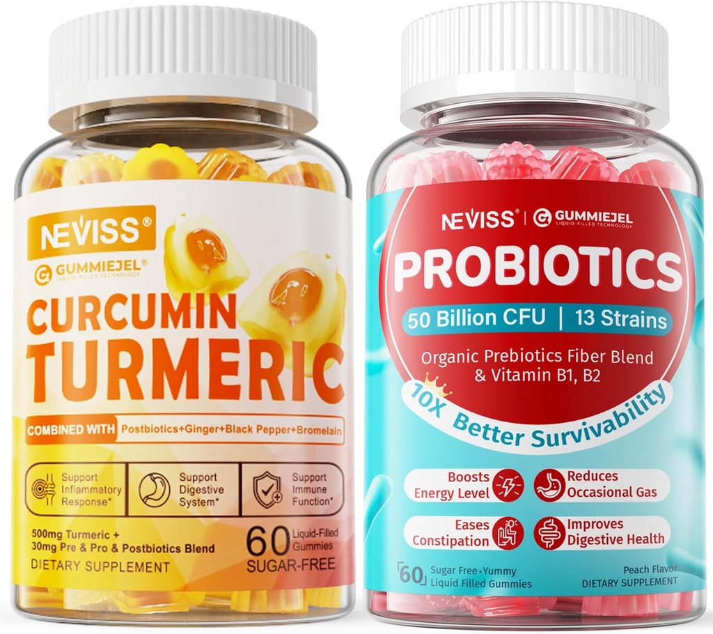 Gommies de Curcumine sans sucre et probiotiques sans sucre