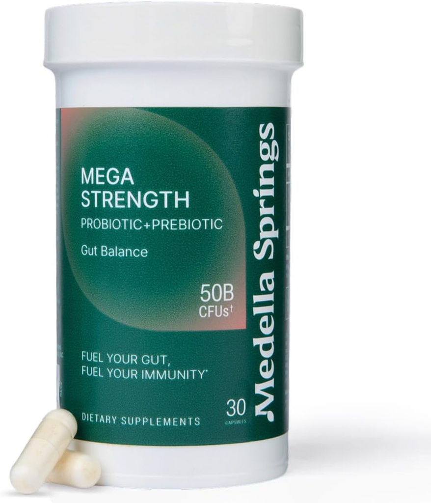 Mega-Strain 50 Million CFU Probiotiques + Prébiotiques 30 Caps Probiotiques pour les femmes et les hommes - Maintenir une bonne flore Probiotique et santé digestive - Pas de réfrigération Probiotiques requis Lactobacillus Rhamnosus