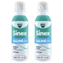 Vicks Sinex SALINE Spray nasal, anti-drogue ultra fine, clair tous les jours congestion de sinus rapide, clair mucus d'un froid ou allergie, utilisation quotidienne 5,0 fl oz x 2