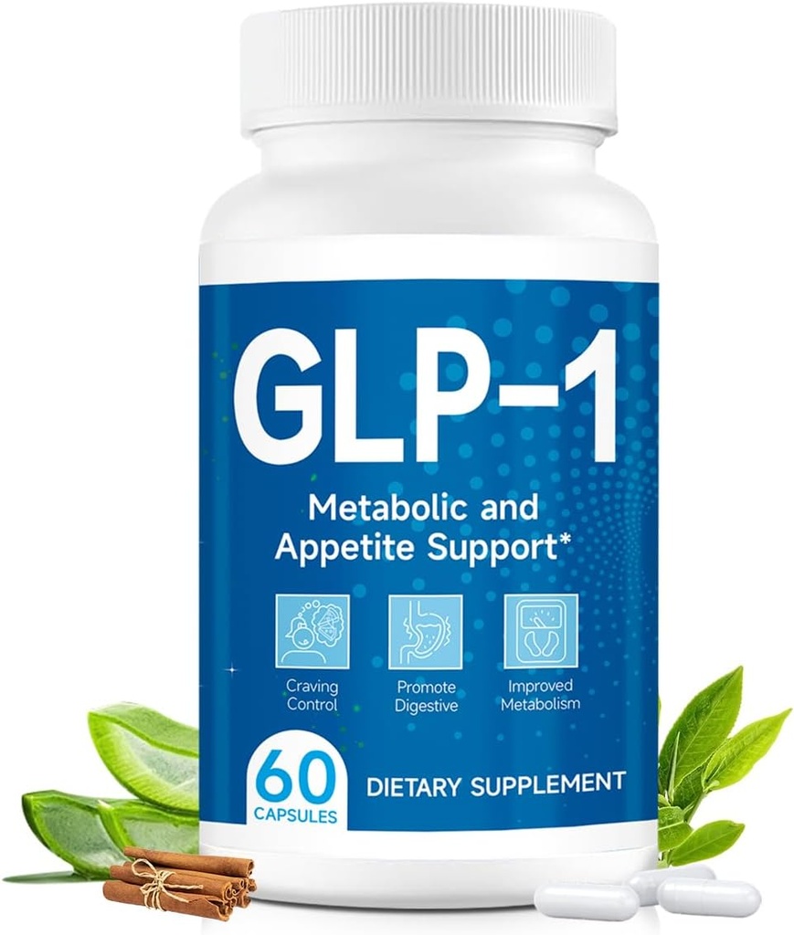GLP-1 Support supplémentaire, GLP-1 Support avec Probiotique naturellement, Extrait multiple, GLP 1 Supplément pour Gut, Énergie, Santé globale et Niveaux - 60 Capsules(1pc)