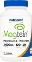Nutricost Magnésium L-Thréonate Comme Magtéine 2000mg, 120 Capsules - Non-OGM, Sans gluten, Végétarien Friendly