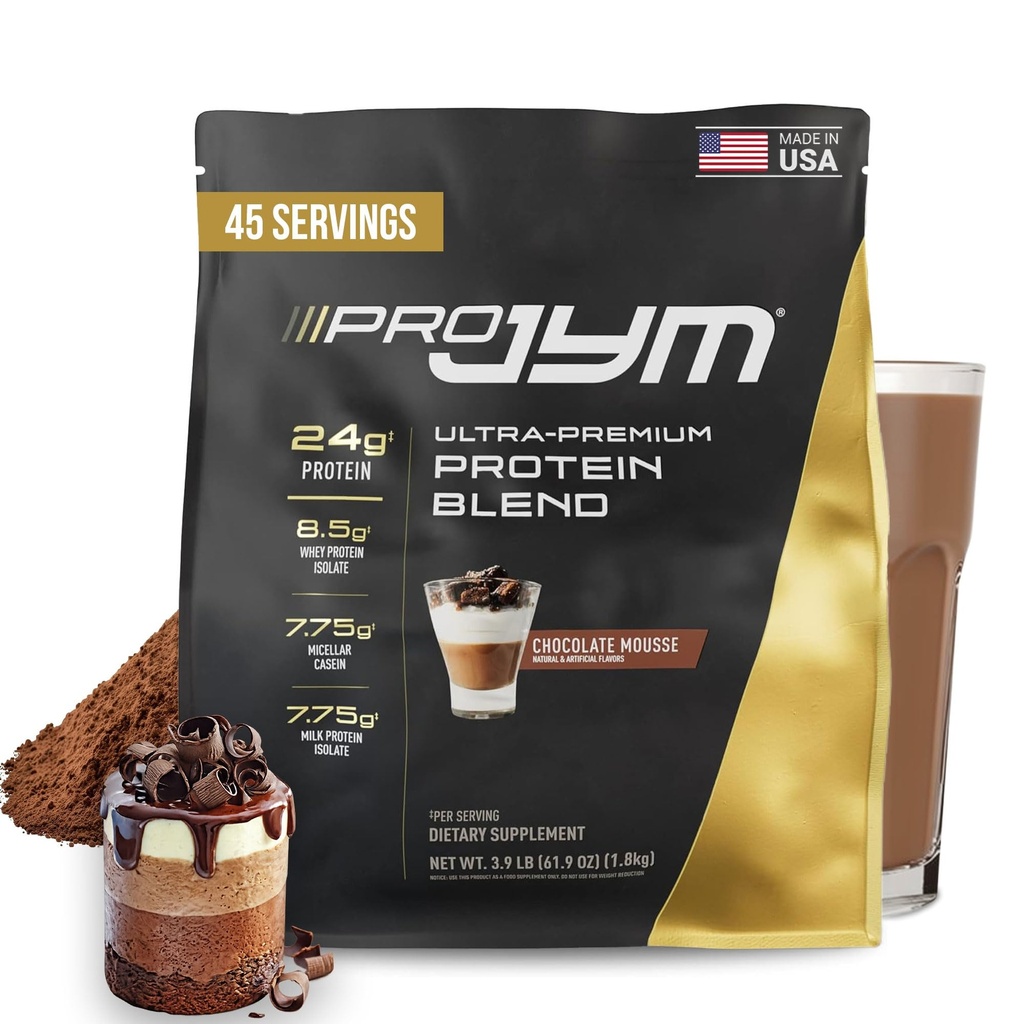 Pro JYM Chocolate Mousse Protéine Poudre - Isolats de protéines de lactosérum, caséine et protéines du lait, Édifice musculaire maigre pour les hommes et les femmes, JYM Supplément Science, 45 portions