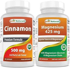 Meilleurs naturels cannelle 500 mg et glycinate de magnésium 425 mg