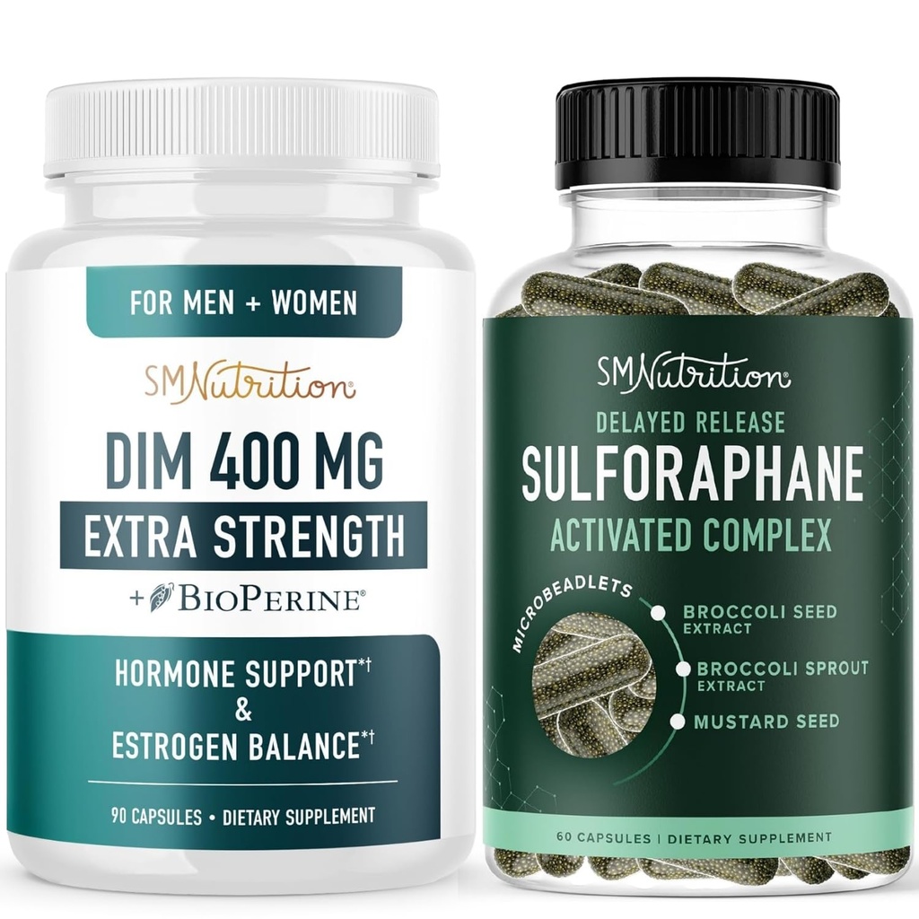 Sulforaphane Complex & 400mg DIM Supplément pour l'équilibre œstrogène amélioré pour les femmes.