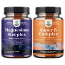 Bundle of High Absorption Magnesium Sleep Supplement - Rest Support Magtein Magnesium L-Threonate & Apigenin Theanine and Super Vitamin B Complex with Thiamin, Riboflavin, Niacin, 6, 12 and Folate