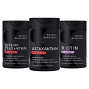 Biotine de recherche sportive (B7) 10 000 mcg + Lutéine + Zeaxanthin (20mg) + Supplément d'astaxanthine de l'algue (6mg) - Tous les légumes 120 softgels chaque fois