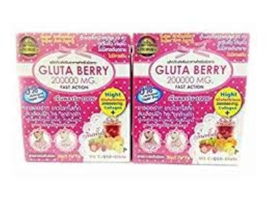 2Box Gluta Berry 200000 mg Drink PUNCH peau nourriture Réduire rousseurs Blanchiment peau Action rapide 10pcs./Box. ...