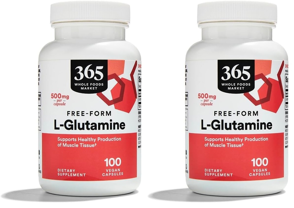 Marché des aliments entiers, L Glutamine 500Mg Veggie Caps, 100 Compte (paquet de 2)