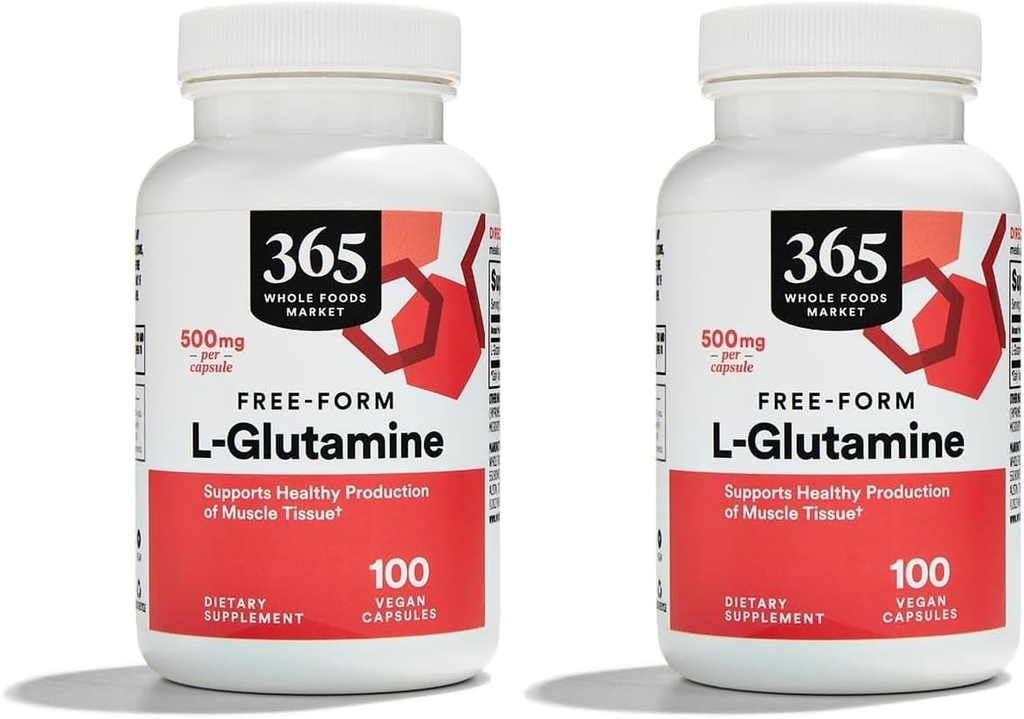 Marché des aliments entiers, L Glutamine 500Mg Veggie Caps, 100 Compte (paquet de 2)