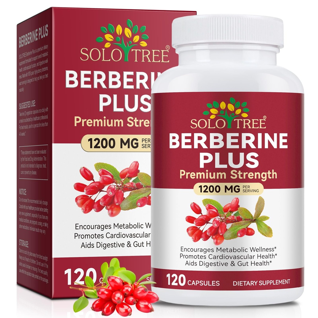 Berberine Supplement, Berberine HCI 1200 mg with Royal Jelly, 120 Veggie Capsules, 60-Day Supply, Non-GMO, Gluten-Free