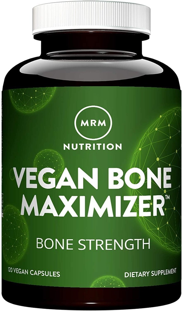 MRM Nutrition Végétalienne Bone Maximizer , force osseuse + densité , algues certifiées biologique , avec vitamine K2 + D3 , cliniquement prouvé , nutrition anti-âge , sans gluten 30 portions