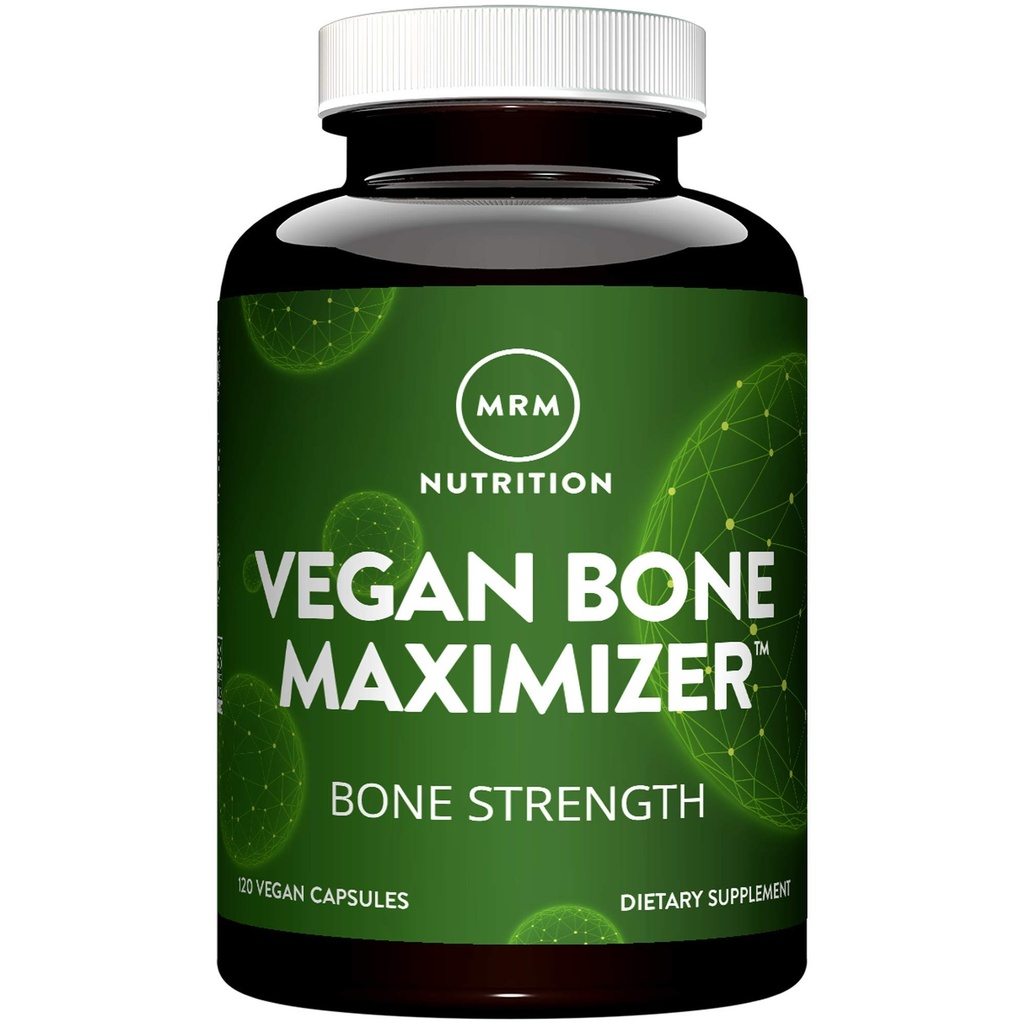 MRM Nutrition Végétalienne Bone Maximizer , force osseuse + densité , algues certifiées biologique , avec vitamine K2 + D3 , cliniquement prouvé , nutrition anti-âge , sans gluten 30 portions