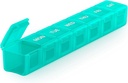 Sukuos Extra Large Weekly Pill Organizer, 7 Jours Daily Pill Box Case Arthritis Friendly, sérigraphie Imprimé récipient de médecine avec un couvercle clair pour les vitamines, huiles de poisson ou suppléments (Cyan)