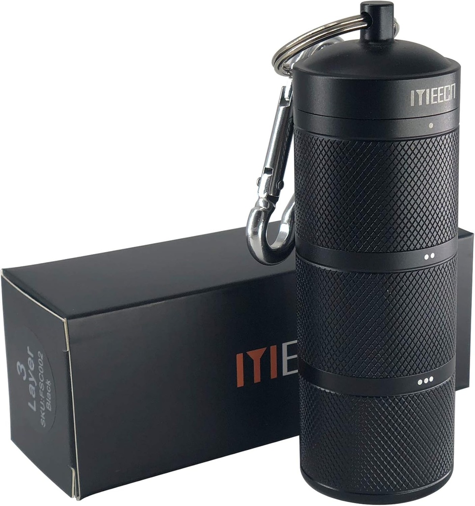 Organisateur à trois couches, Aluminium, Distributeurs de métaux, Imperméable, Peut Entreposer des pilules n'importe quelle taille, Vitamines, Huile de foie de morue, Suppléments et Médicaments (Noir)