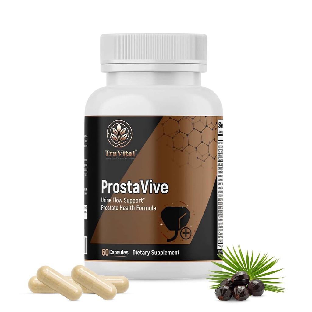 ProstaVive – Men’s Prostate & Urinary Wellness Support Formula with Saw Palmetto, Beta-Sitosterol, Lycopene, Pygeum & Botanical Blend | Vegan Capsules, 60 Count