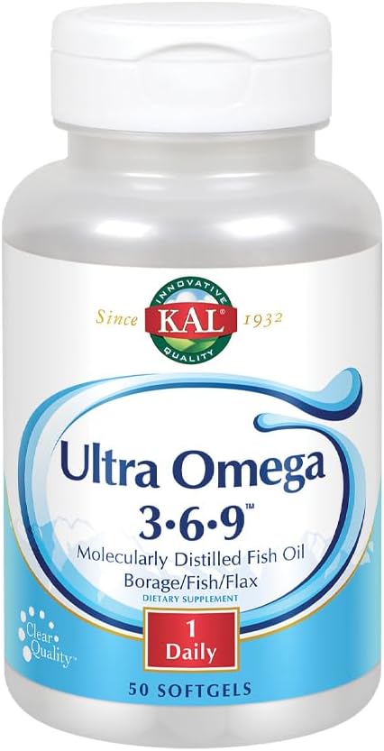 KAL 1200 Mg Ultra Omega 3-6-9 Softgels, 50 Compte