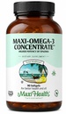 Maxi Health Omega 3 Supplément - Concentré d'huile de poisson oméga-3 - Source de puissance supérieure des acides gras de l'EPA/DHA - Santé du coeur, du cerveau et des articulations - Poisson sauvage capturé certifié Kosher - 90 softgels végétariens