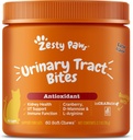 Zesty Paws Cranberry Urinary Tract Bites for Cats - Rein & Urinary Tract Health - Chews doux avec D-Mannose, Vitamine B6 & L-Arginine - Immune & Gut Support - Bacon - 60 Compte