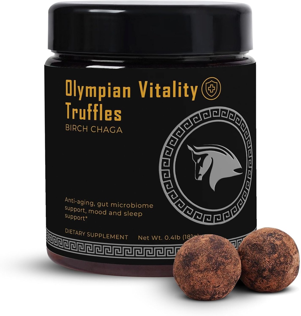 Truffes de vitalité olympienne : Dessert naturel et supplément de détox de Gut pour la santé + soutien du sommeil.