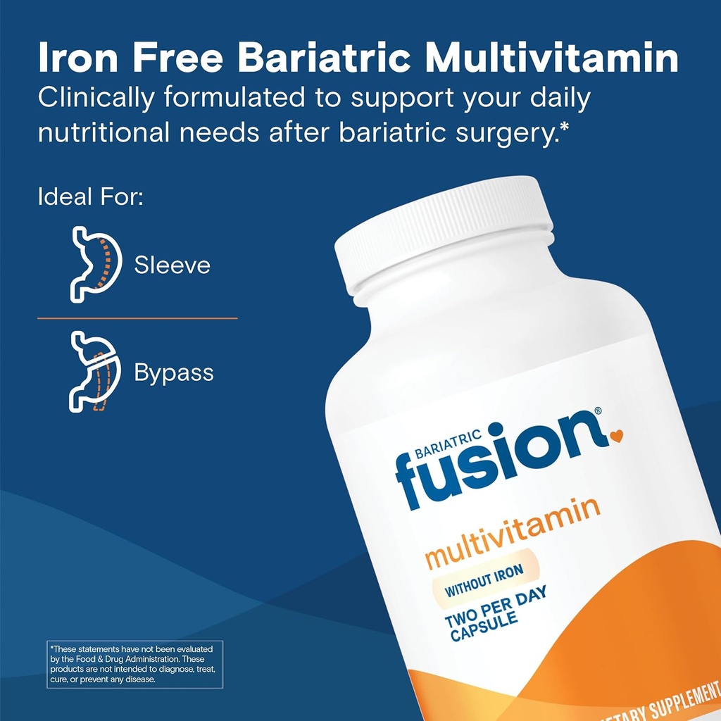 Fusion bariatrique Multivitamine bariatrique sans Iron.