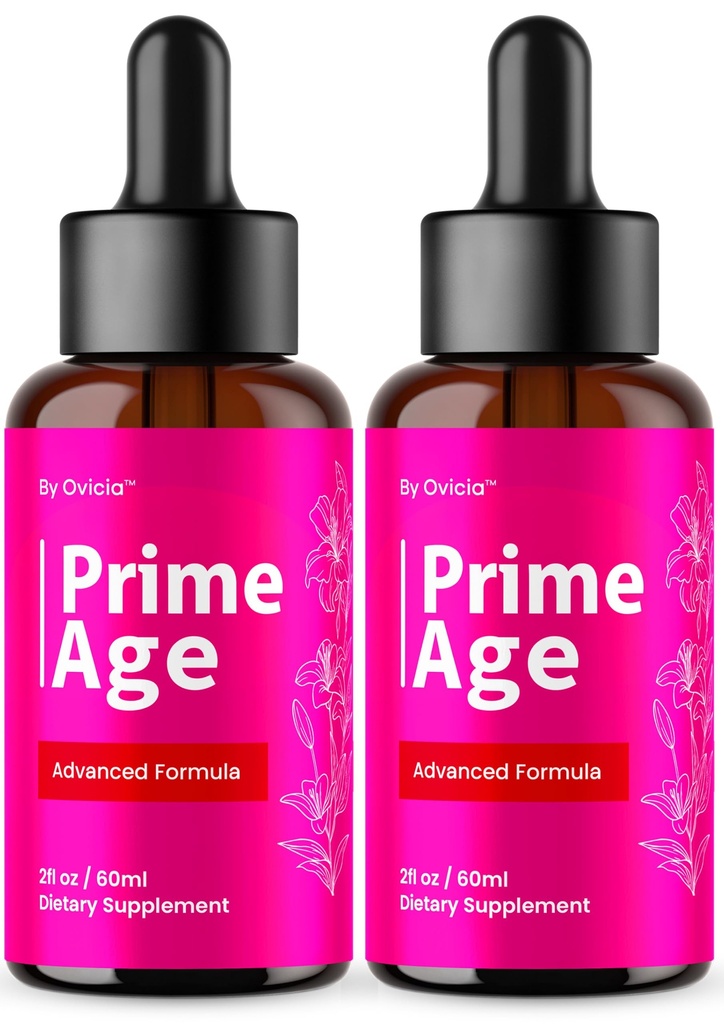 (2 Pack) Prime Age Drops - Official PrimeAge Oral Liquid Advanced Formula with All Natural Ingredients, Prime Age Drops Premium Skin for Wellness & Overall Health Support, 2 Bottles for 2 Months