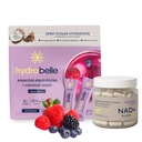 HydroBelle Electrolyte Powder Drink Mix, Very Berry, Sugar Free Hydration Packets with Coconut Water, Vegan, Keto, Dairy Free, 32 Count NAD+ and Resveratrol Liposomal Blend, Dail