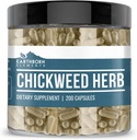 Éléments d'origine terrienne Herbe à chickweed (200 capsules) Pure, sans remplissage ni additifs