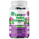 EasyPeasyGreens Daily Veggie Gummies for Kids - 60 Greens Gummies - Helps Picky Eaters Get Their Veggies in - Made with 10 Real Vegetable Extracts and 100% Vegan