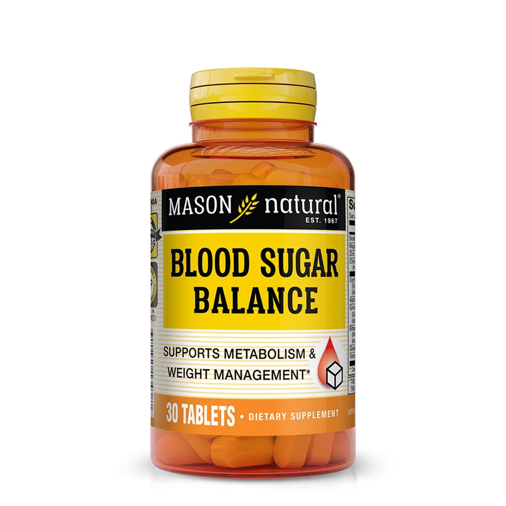 Mason Natural Glucose Metabolism Support Formula with Chromax, Bittermelon & Gymnema – Overall Wellness, 30 Tablets