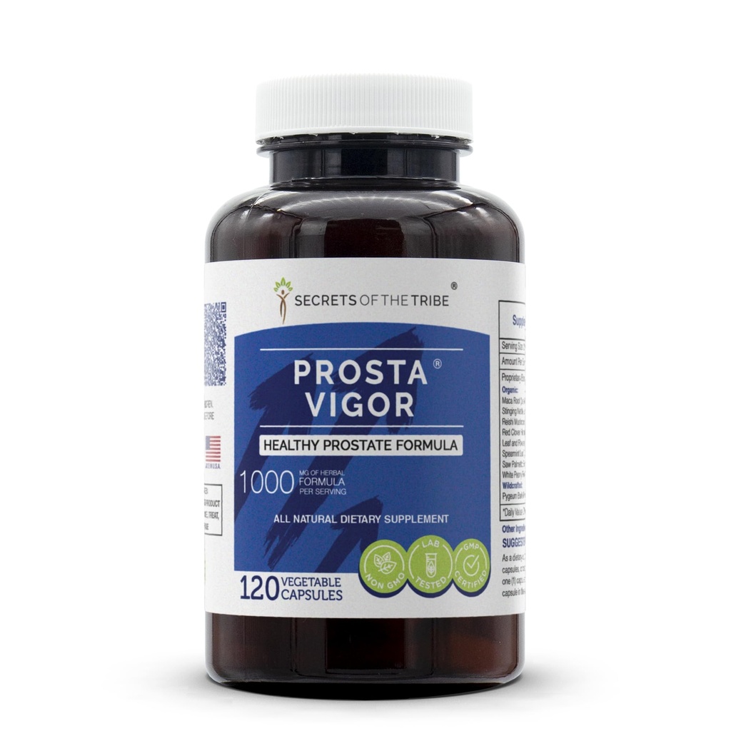 Secrets of the Tribe - Prosta Vigor, Healthy Prostate Formula, Herbal Supplement Blend (120 Capsules)