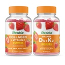 Collagène et vitamine C viables + Vitamine D3 + Vitamine K2, Gommies - Grande dégustation, supplément de vitamine, sans gluten, sans OGM, gommy à croquer