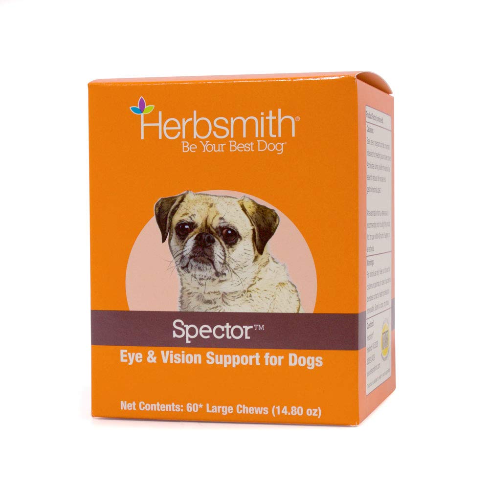 Spector Herbsmith - Support des yeux et de la vision pour chiens - Réparer les yeux gris - Supplément senior pour chiens - Antioxydant pour chiens - 60Ct Grandes Chews