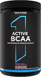 Règle 1 BCAA active - Performance, hydratation et soutien de récupération avec 5g BCAA + électrolytes, L-glutamine et Citrulline (30 portions, punch de fruits)