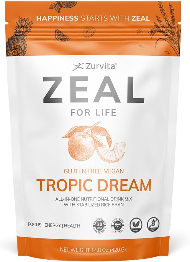 Zurvita - Zéal pour la vie Sac de bien-être de 30 jours - Tropic Dream Flavor, supplément nutritionnel quotidien pour la vitalité, l'immunité et le bien-être général - 420 Grams