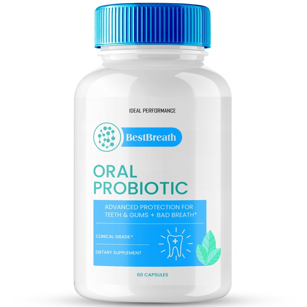 Best Breath Oral Probiotic Capsules, Best Breath Advanced Probiotics for Healthy Gums and Teeth, BestBreath All Natural Advanced Probiotic Supplement Pills, BestBreath Probiotic Reviews (60 Capsules)