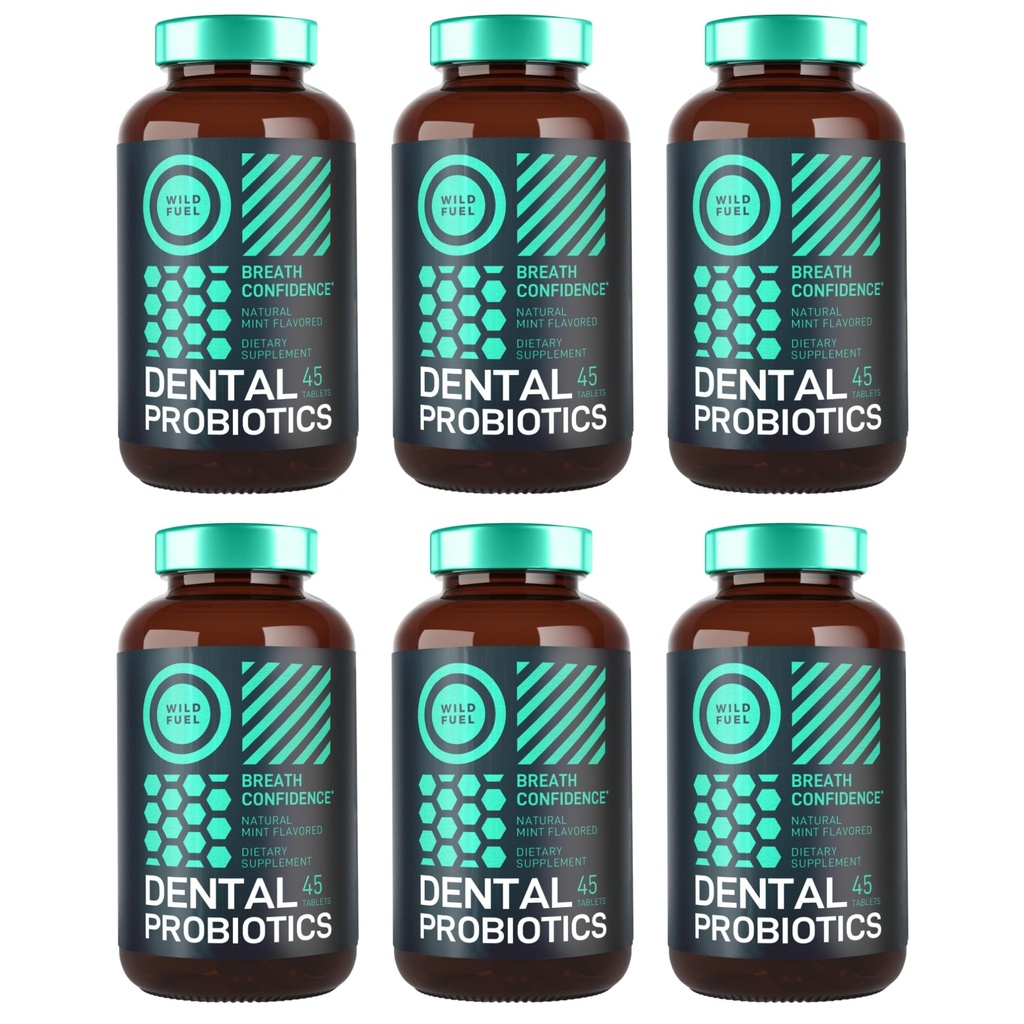 6-Pack Oral Probiotics for Mouth Bad Breath - 3 Billion CFU Advanced Bad Breath Treatment Dental Probiotics for Teeth and Gums - 270 Prebiotic and Probiotic Lactobacillus Salivarius Tablets