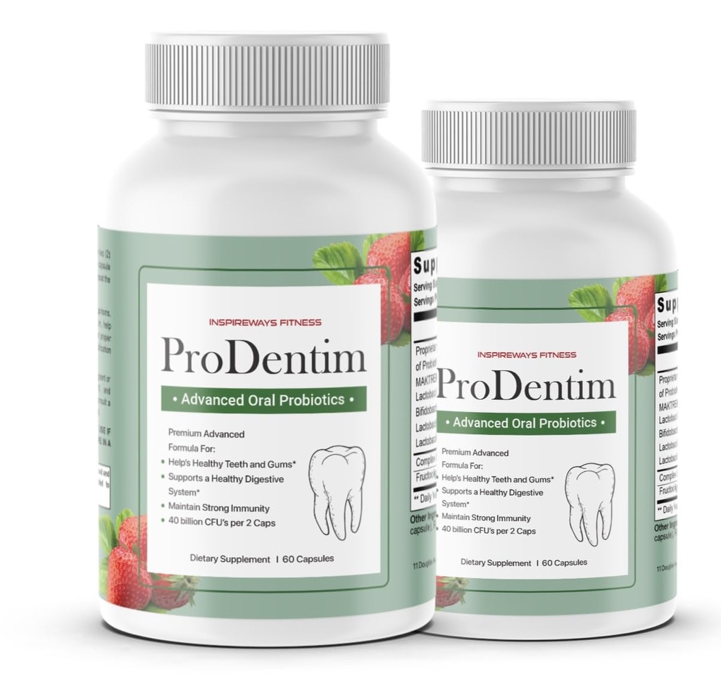 ProDentim Advanced Oral Health Probiotics– Advanced Formula for Healthy Gums, Teeth, Fresh Breath - Oral Probiotics for Bad Breath Support (2-Pack - 120 Capsules) (2-Bottles)