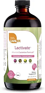 Zahler Lactivate, supplément de soutien à l'allaitement pour augmenter la qualité et la quantité du lait maternel, toute la formule liquide d'allaitement naturel contenant Fenugreek, vitamine postnatale Kosher certifiée, 16oz