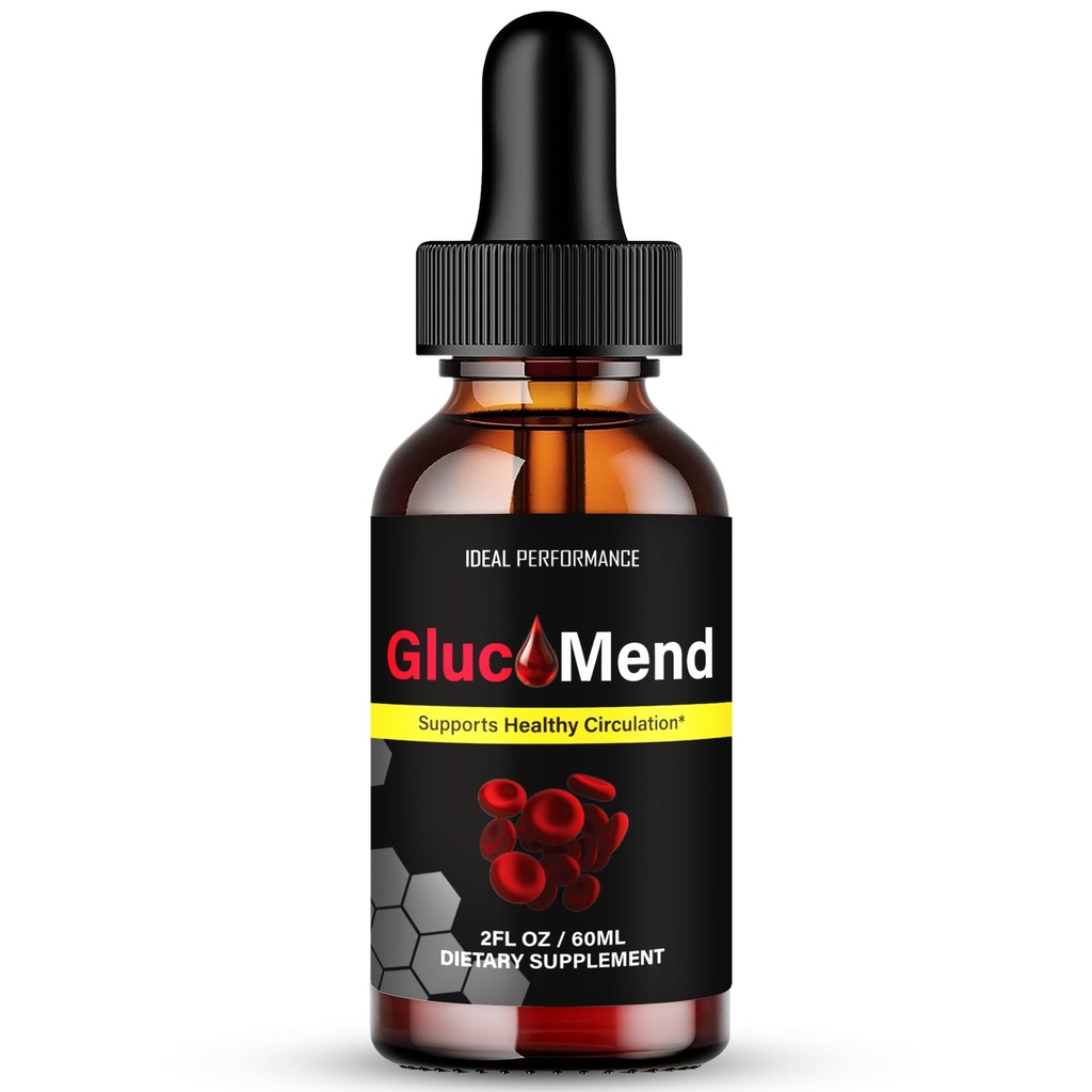 GlucoMend Drops, Official Gluco Mend Liquid Drops Supplement for Balanced Levels, Healthy Circulation & Natural Flow - Maximum Strength, Advanced Health Support, GlucoMend Daily Dropper (1 Pack)
