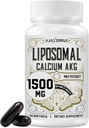 Calcium liposomique AKG Supplément 1500 MG (acide alpha-kétoglutarique), haute absorption, plus efficace que AAKG, Ca AKG pour la longévité, la défense de l'âge, l'énergie cellulaire, la fonction métabolique, 60 Softgels